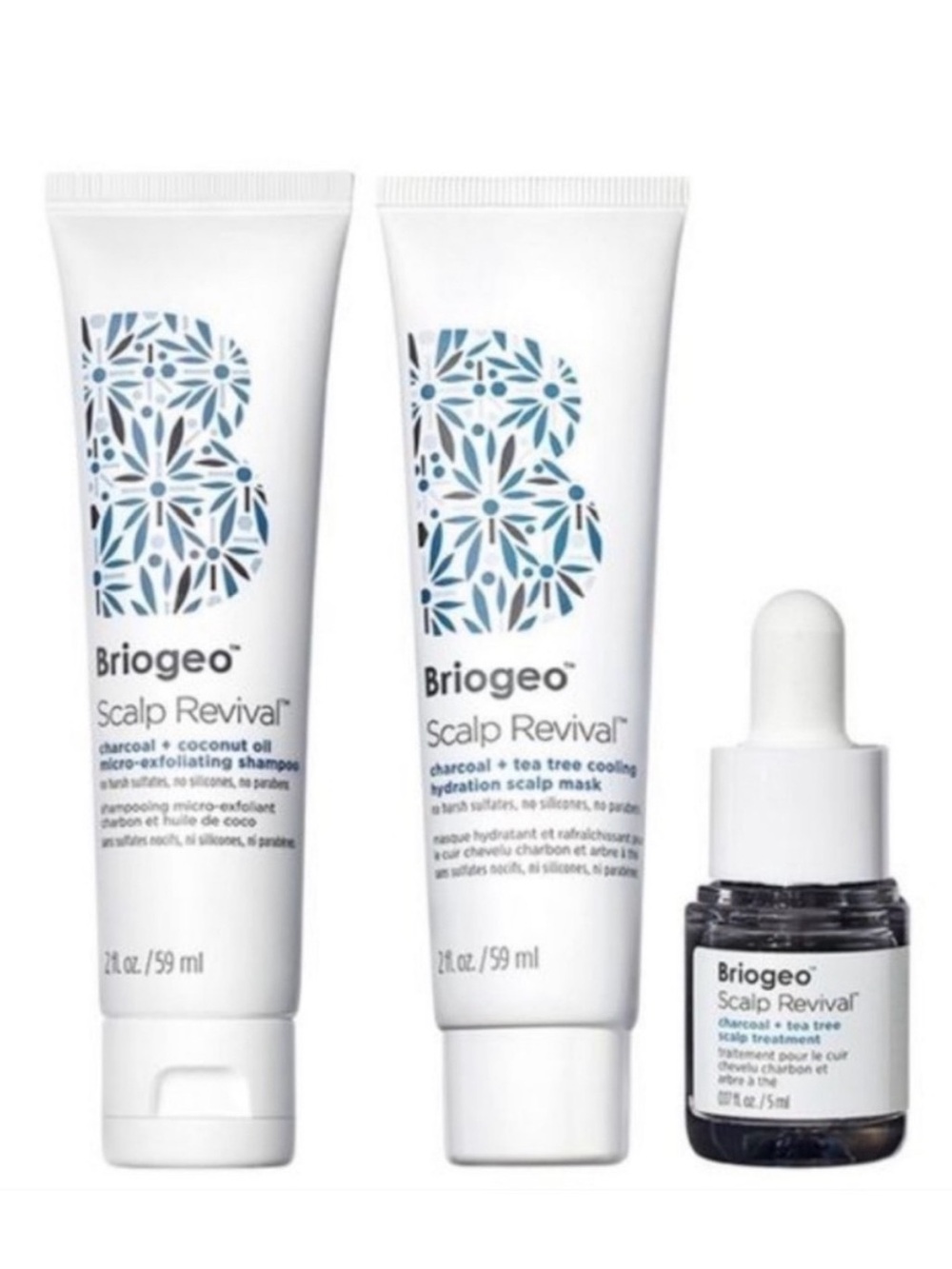 Briogeo Scalp Revival Scalp Mask, shampoo, and treatment 7 day travel set